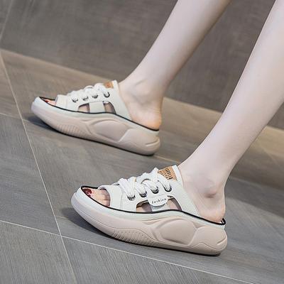 Leder Sommer neu lässige Mode Burst coole Hausschuhe bequem weiche Sohle tragen Damen coole Hausschuhe Tide