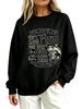 Fishing lovers theme women's sweater fun slogan fish pattern printing loose long-sleeved women's clothing