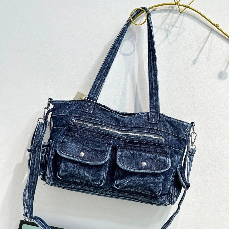 Vintage Women Shoulder Bag Washed Denim Tote Handbag Female Crossbody Bags for Women