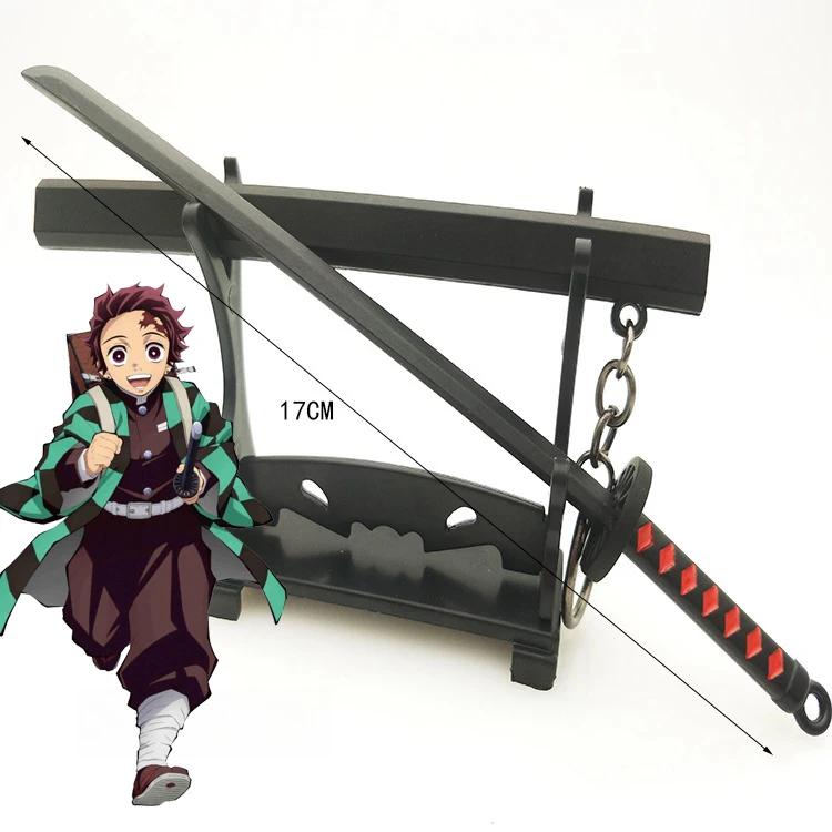 17cm Mini Demon Slayer Katana Anime Kimetsu No Yaiba Tanjirou Shinobu Sword Real Japanese Katana Metal Samurai Sabre Toy Gift