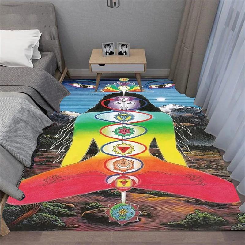 3D Chakra Printed carpet non-slip carpet door mat Yoga mat bedroom decoration area rug bedroom decor birthday gift