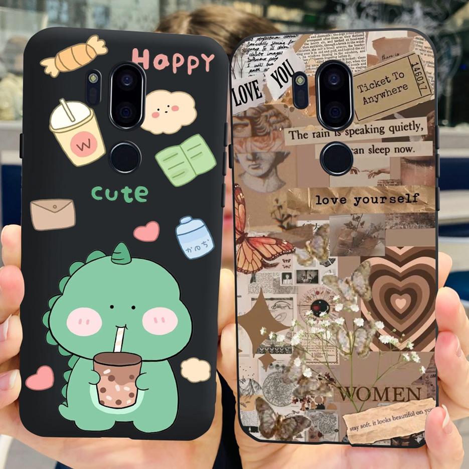 Para LG G7 thinQ Funda G710EM LM-G710 G710 Cubierta Pintada de Lujo Fundas de Teléfono de Silicona Suave Para LG G7 ThinQ Cubiertas Traseras 6.1'' Parachoques