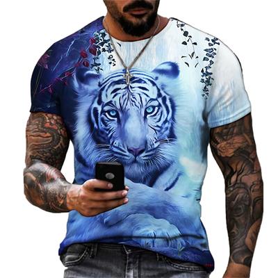 Kort Mouw Zomer Top Heren Ronde Kraag Outfit 3d Print T-shirts Heren Casual Dieren Sportkleding T-shirt Mannelijk