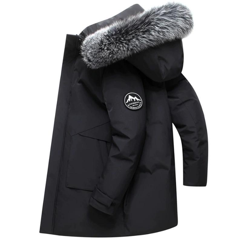 Autumn Winter Jacket Broadcast Men's Down Jacket Youth Korean Version Thick Medium Long Hooded Warm Men