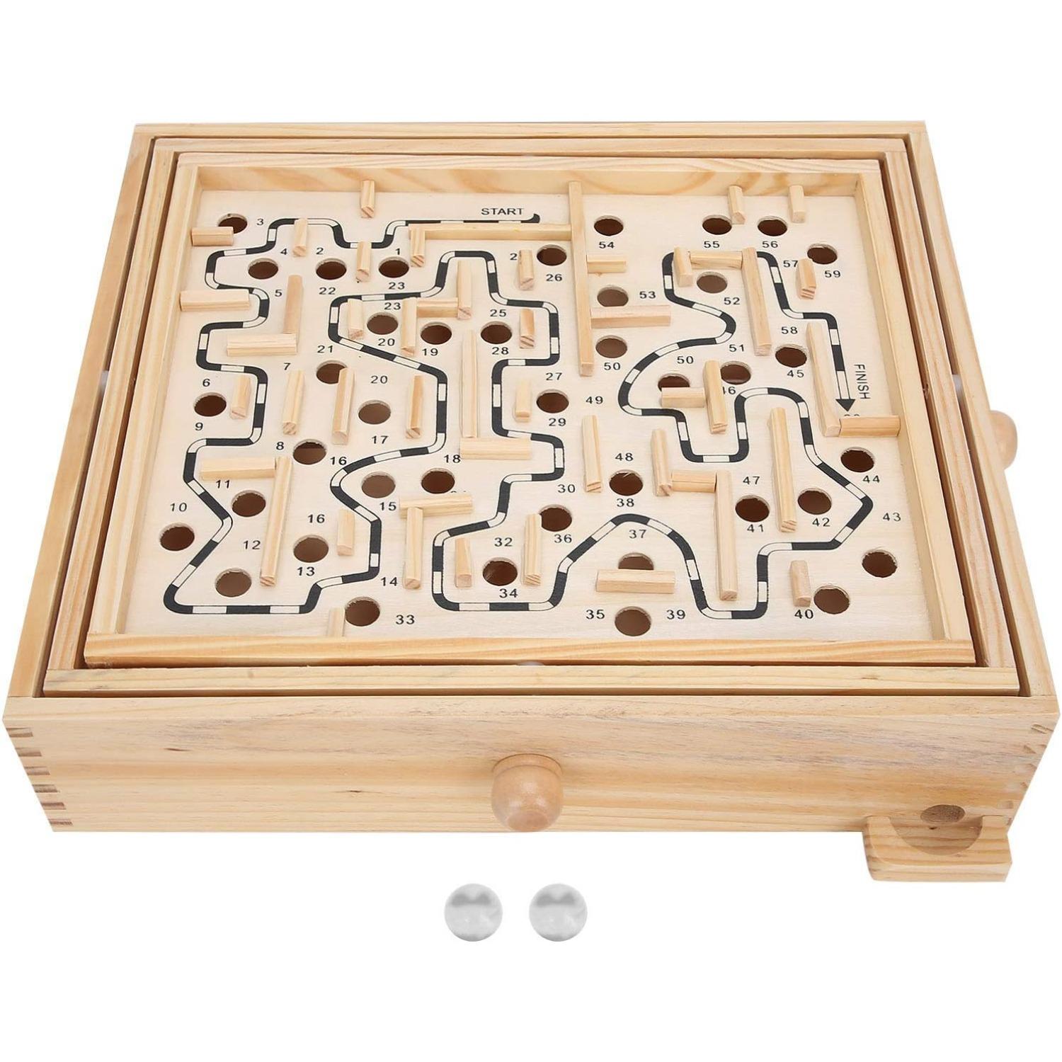 

Деревянная игрушка-лабиринт, деревянная игра-лабиринт с шариками, образовательная головоломка-лабиринт, шарик-лабиринт для взрослых детей с деменцией 32.5*28.5*8cm