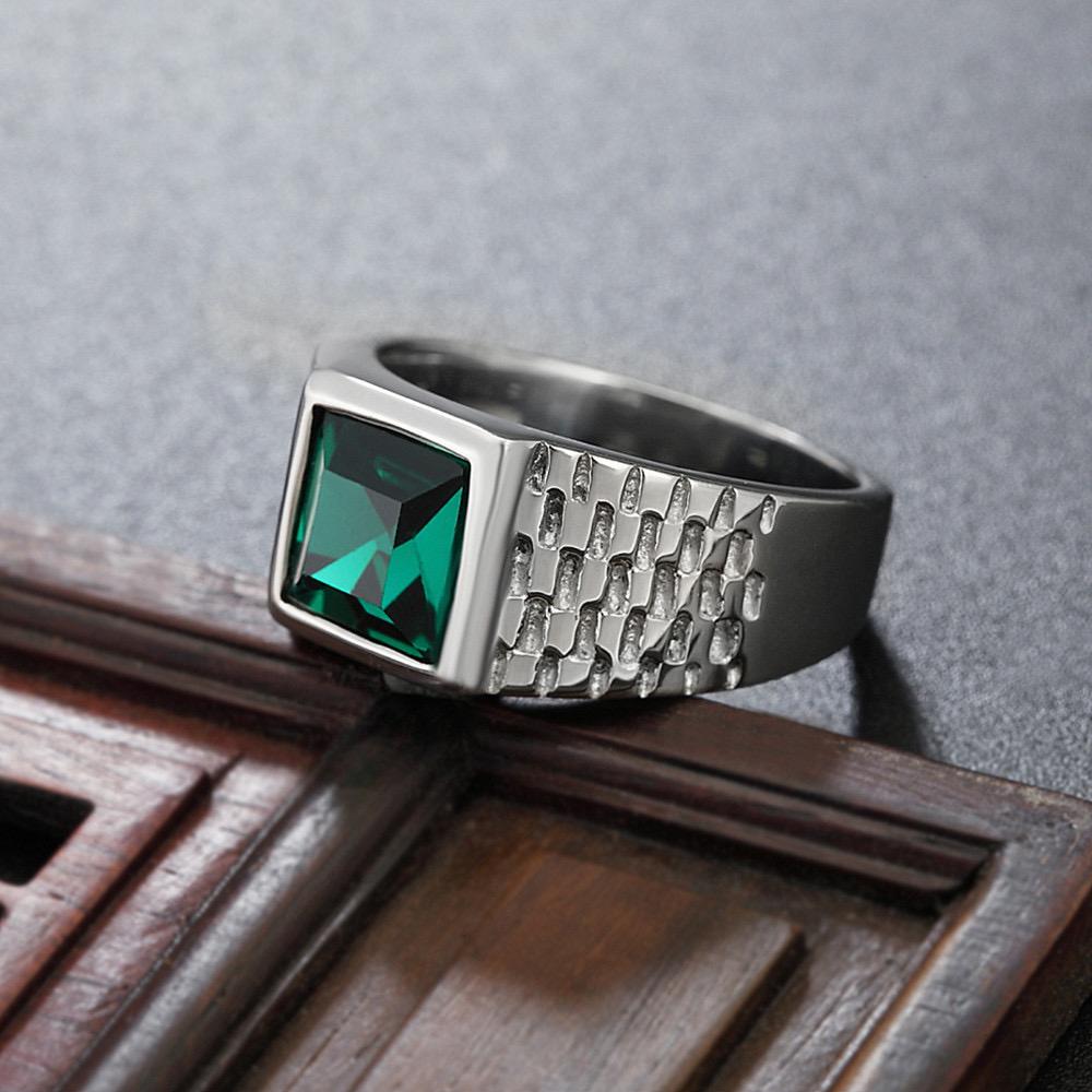 

Мужские/Женские кольца из нержавеющей стали 316L/титановой стали с позолотой, классический модный тренд, высококачественная бижутерия 8 зеленый цвет-серебро