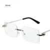Vintage Square Rimless Sunglasses Women  Luxury  Designer Popular Small Rectangle Gradient Sun Glasses Fashion Shades