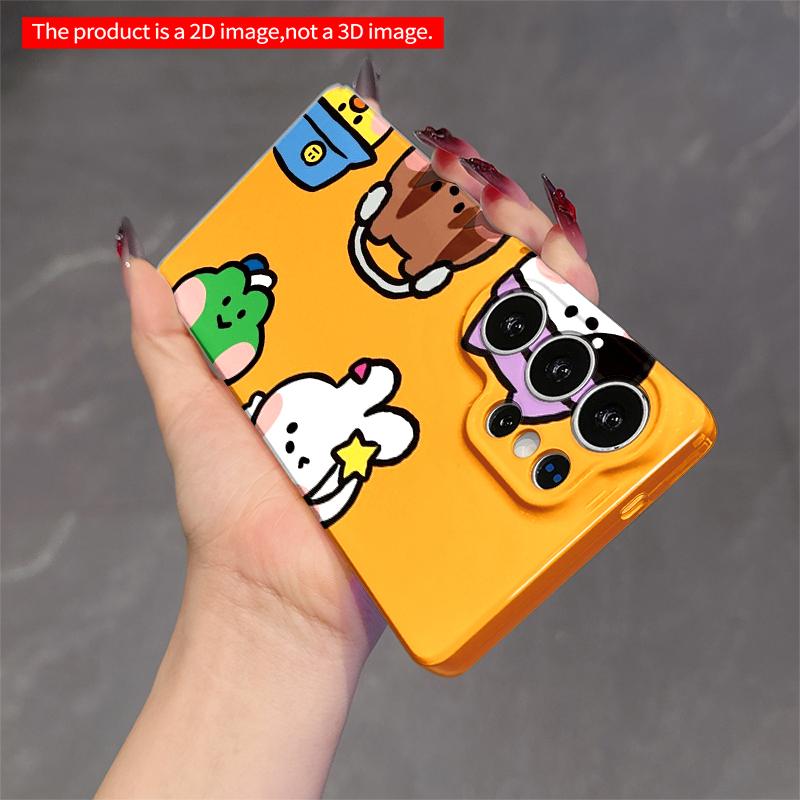 2DFlat Samsung phone case Cute Cartoon Characters Phone Case Applicable to Galaxy S22 S23 S24 S25ULTRA S26 A12 A13 A14 A15 A16 A34 A35 A54 A55