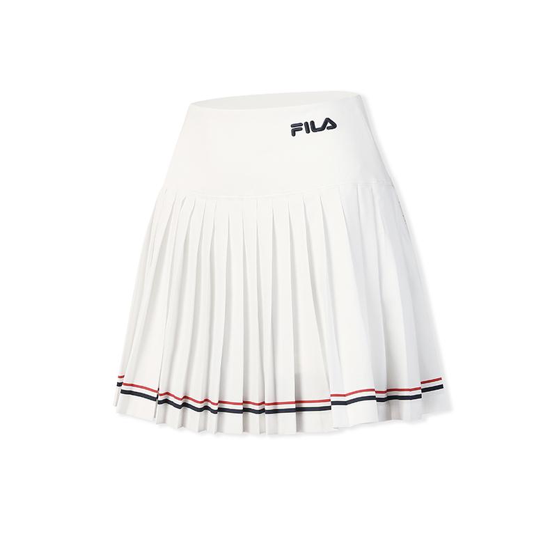 

Fila Tennis Fashion Simple Sports Versatile Comfortable Pleated Tennis Skirt Women skirts Cloud-White A51W623301FWT XS