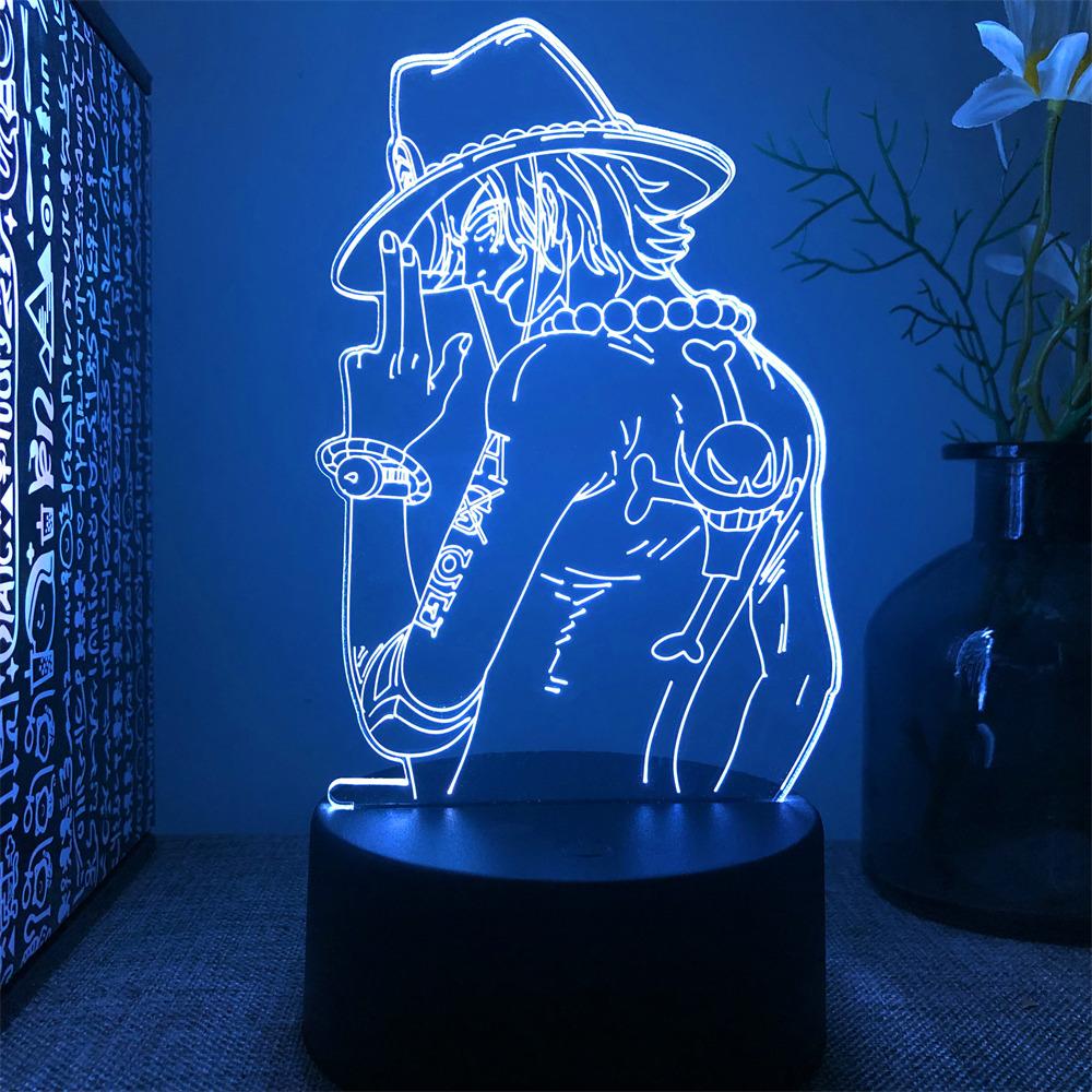 One Piece Figures Zoro Luffy Anime Sex Figurine LED Night Lights Action Figure 3D Lamp Color Changing Toys Doll Usopp Xmas Gifts