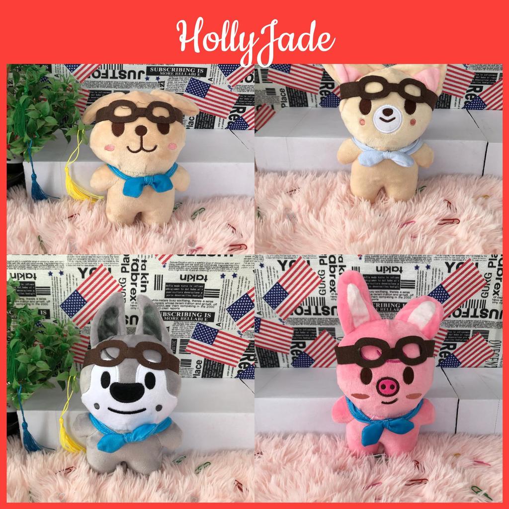 Skzoo Leeknow Hyunjin Cartoon Plüschtier für Kinder Kristall Ultraweich Kaninchen Design Anpassbares Bild 20cm Höhe