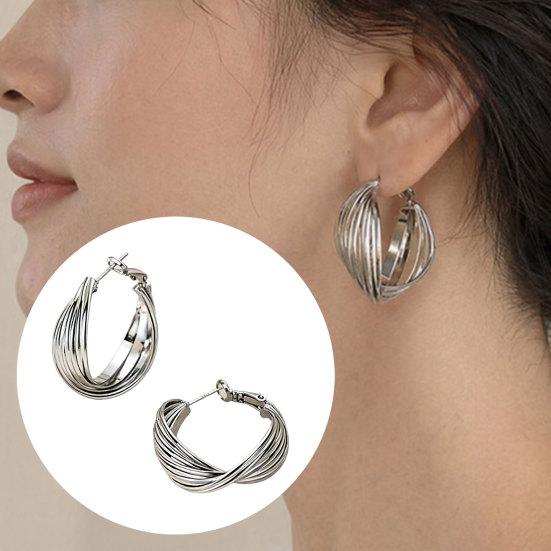 1 Pair Twisted Hoop Earrings for Women, Minimalist Chunky Twisted Earrings, Large Vintage Jewelry for Daily Prom Party