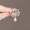 Retro Style Lotus Brooch, Anti Glare Buckle Brooch for Women, High-end Niche High-end Chest Flower Brooch, Cute Cartoon Accessories Suitable