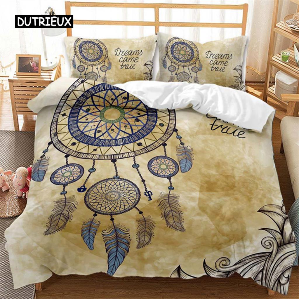 Dreamcatcher Duvet Cover Bohemia Mandala Floral Feather Bedding Set King Single For Kids Adult Microfiber Starry Sky Quilt Cover