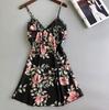 Black Lace Padded Camisole Nightgown - Sexy Hollowed-Out Sleepwear for Summer Nights