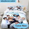 Custom Name 3PCS K-pop Stray Style Collective Bedding Set, Including 1pc Duvet Cover And 2pcs Pillowcases, Suitable for Dorms and Bedrooms Gift