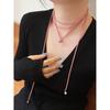 Korean Style Rope Neck Chain Necklace For Women Charm Metal Round Bead Pendant Collar Chain Choker Fashion Party Jewelry