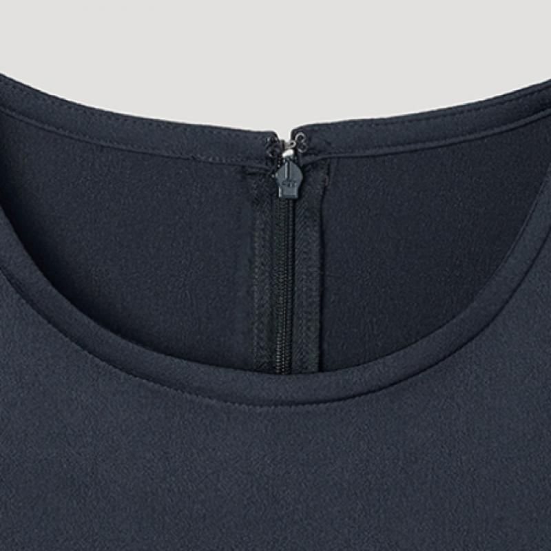 SHESMISS Satin Textured Round Neck Blouse Swwblp22070 Dn