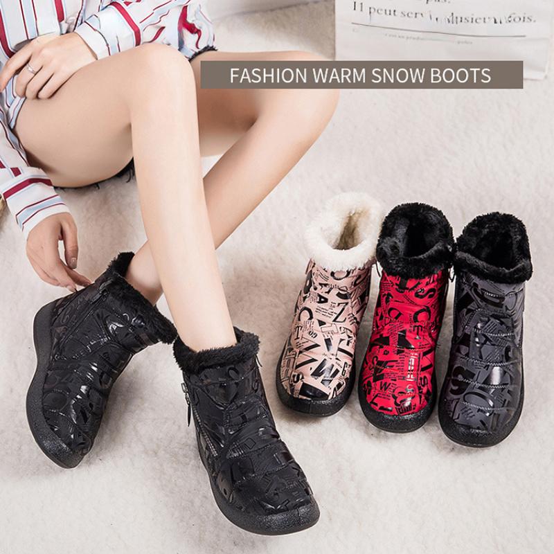 Fashion Snow Boots Winter Shoes Women Fashion Double Zipper Plus Plush Warm Waterproof Ankle Botins Ladies Comfort Footwear Botas Mujer