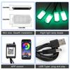 OKEEN 4PCS Car Atmosphere Led Foot Light USB Lighter APP Control RGB Multiple Modes Auto Interior Ambient Decorative