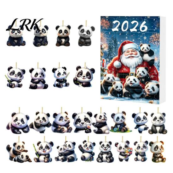 Holiday Gift for Panda Lovers Advent Calendars 2026, 2D Acrylic Cute Hanging Ornaments Animal Xmas Tree, 24 Days Christmas Countdown Calendar,