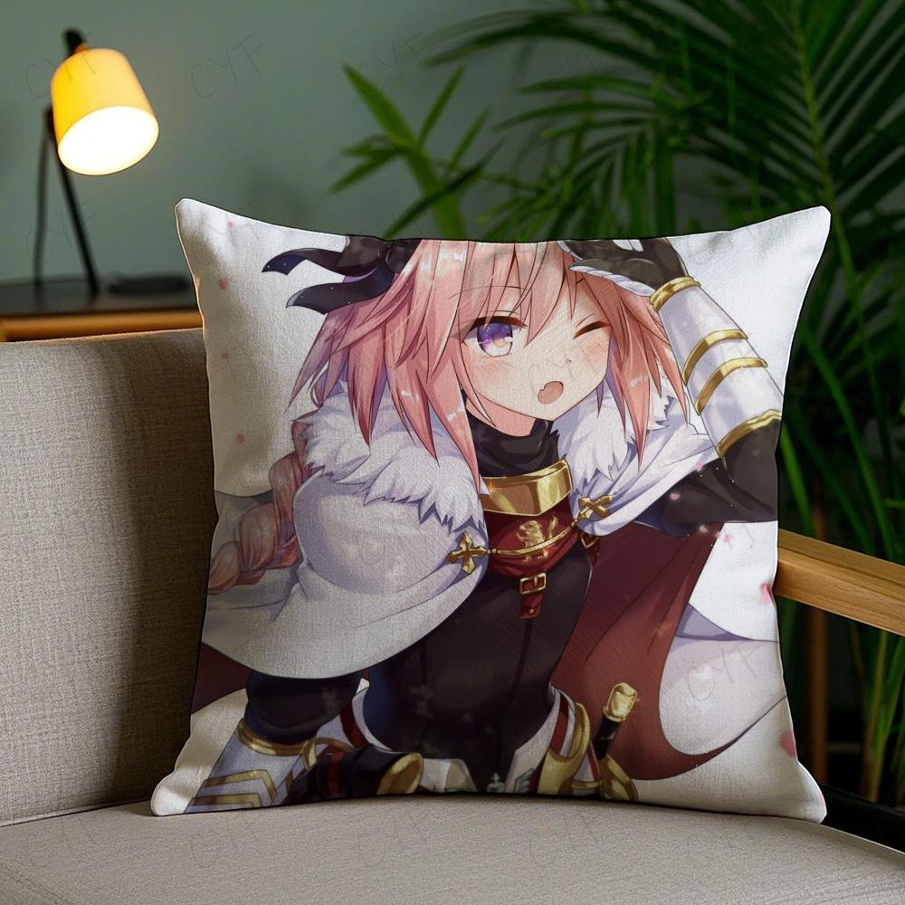 Fate Apocrypha Astolfo Anime Pillow Case Anti-Dustmite Pillowcase Invisible Zipper Silky Short Plush Sofa Cushion Cover