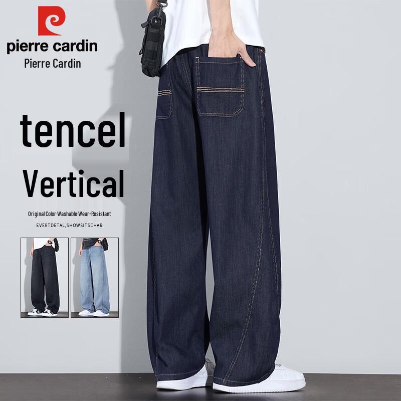 Pierre Cardin Men s Summer Relaxed Straight-Leg Tencel Jeans 2XL