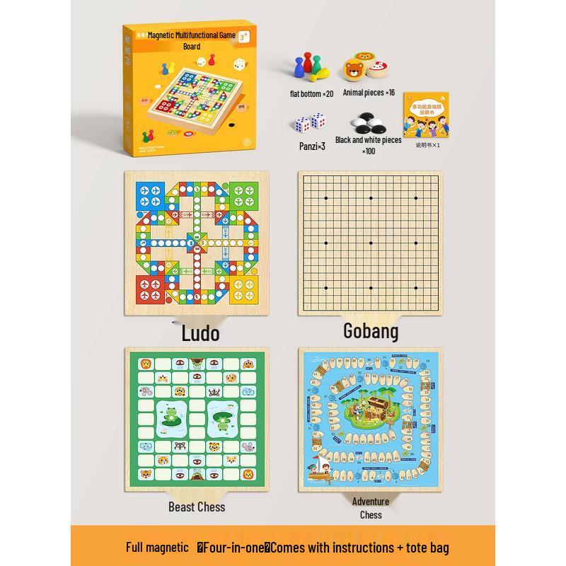 HANDUNYOU Kids Educational Multifunction Magnetic Chess Set