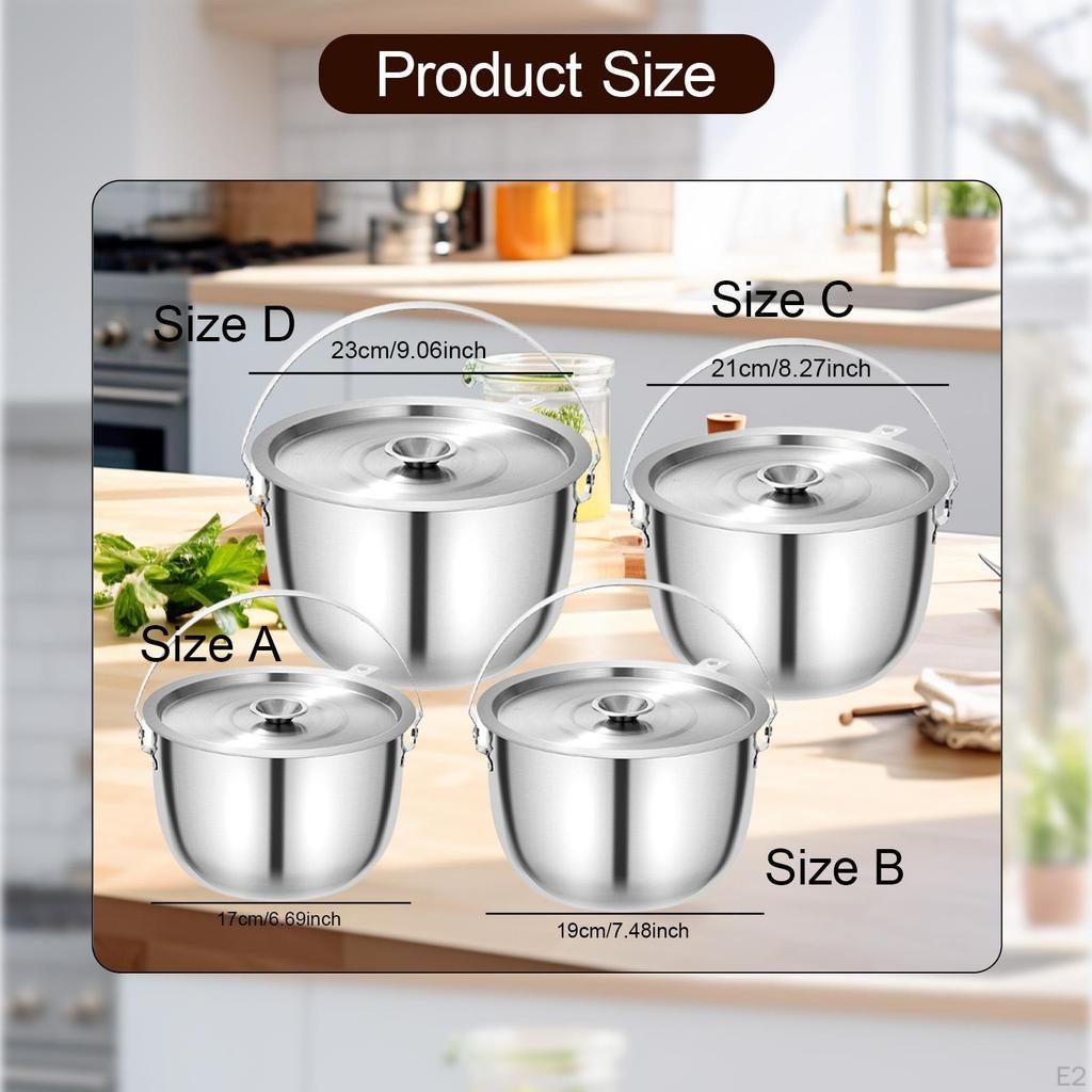 Camping Cooking Pot with Lid And Handle, Versatile for Kitchen Restaurant