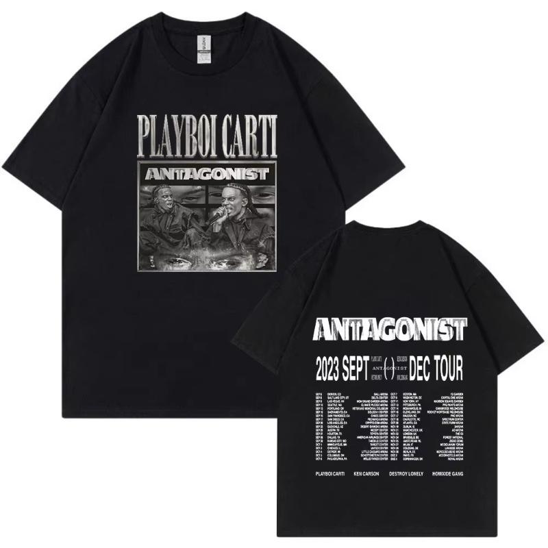 

Rapper Playboi Carti Antagonist Tour T-shirt 2023 Concert Fans T Shirt Men s Fashion Hip Hop Short Sleeve Oversized T-shirts ... S