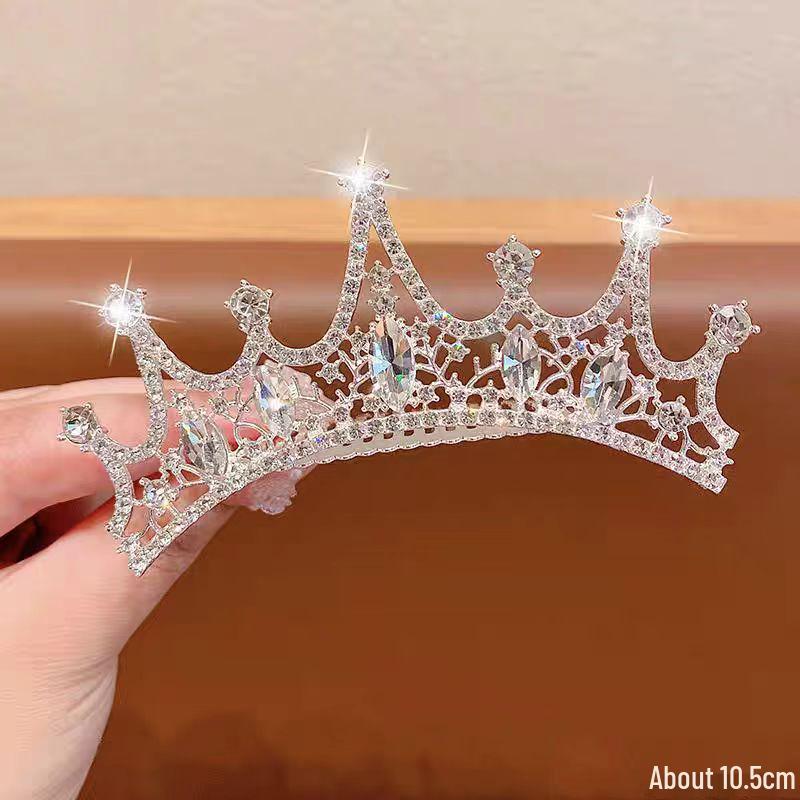 Rhinestone Princess Crown Hair Comb for Girls - Crystal Palace Headdress