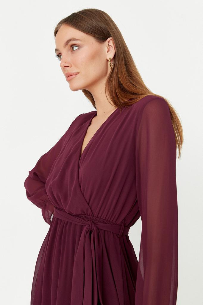 Women's Style Dress Black Belted Double Breasted Woven Dress