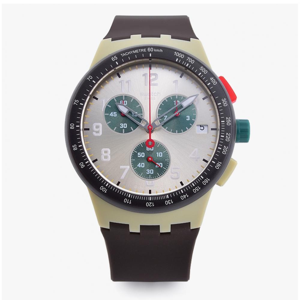 Swatch SuSt402 ObSidian Ink Zegarek Męski Uretanowy