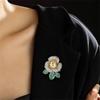 Flower Brooch with Sparkling Rhinestones, Stylish Flower Shape Pin for Women - Great for Personal or Gift Use