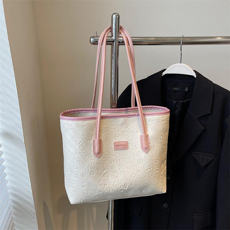 Large capacity premium texture commuter handbag summer new shoulder underarm bag tote bag