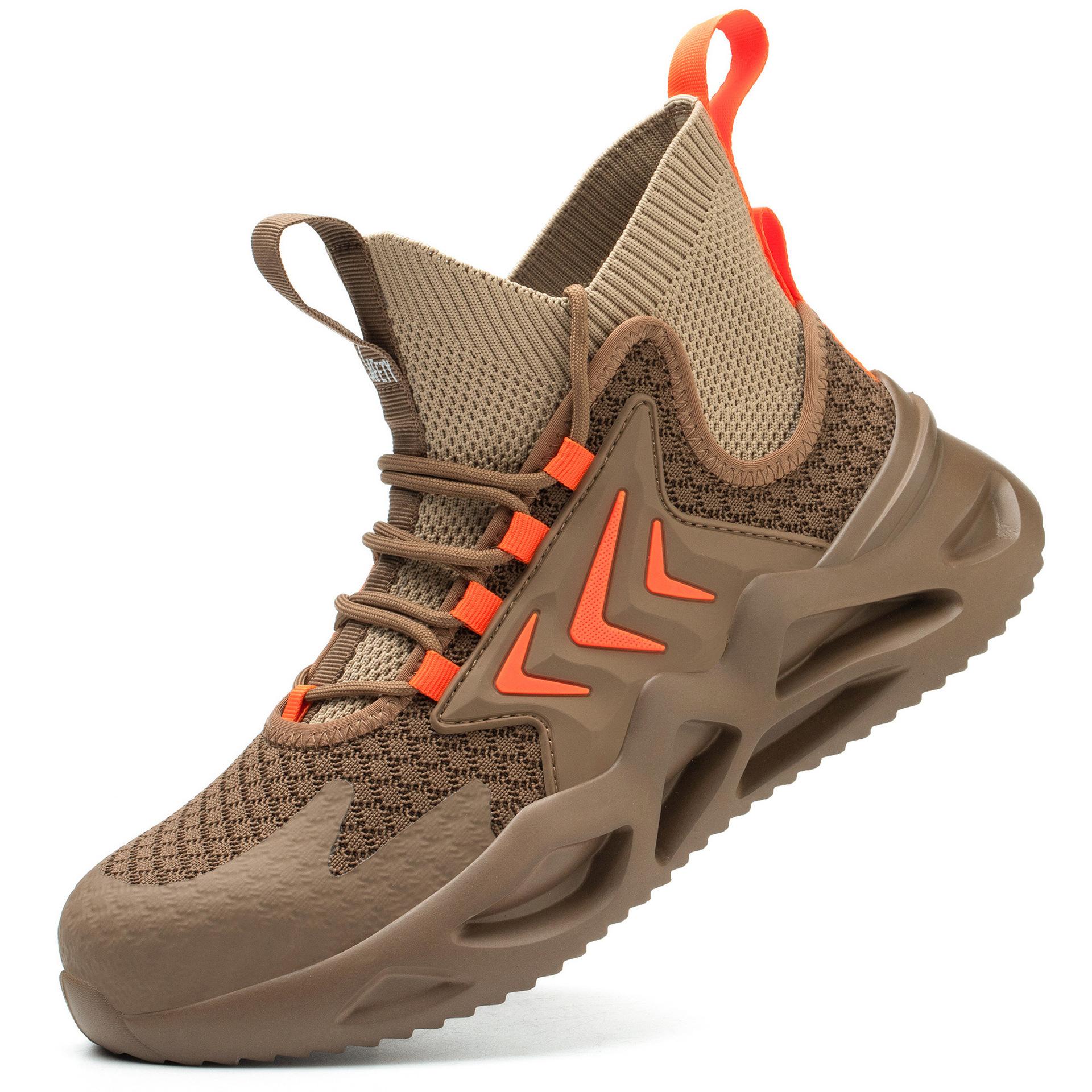 

Manufacturer fashion, high-top lightweight labor insurance shoes, anti-smashing and anti-piercing steel bag head safety protection 39 коричневый