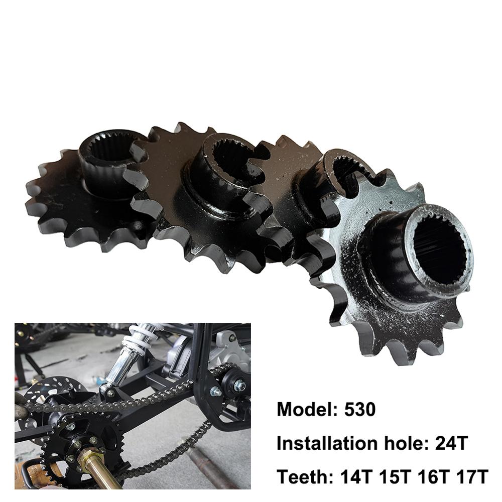 14T 15T 16T 17T 530 Chain Front Sprocket Cog 24 Spline Gear For GY6 125cc 150cc 200cc 250cc ATV Quad Go Kart UTV Dirt Bike Parts