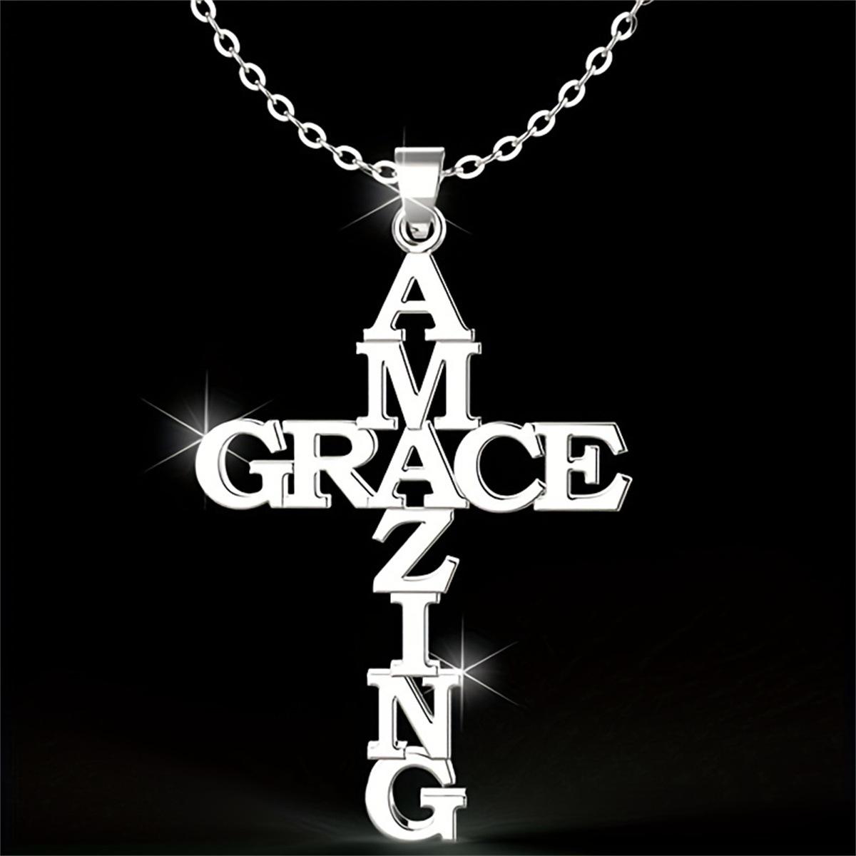 Cross Necklace Amazing Grace Christmas Wedding 60CM