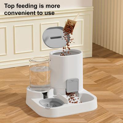 2-in-1 Automatic Cat Feeder And Water Dispenser Large Capacity Pet Food Feeder And Water Bowl for Small Medium Dogs Cats
