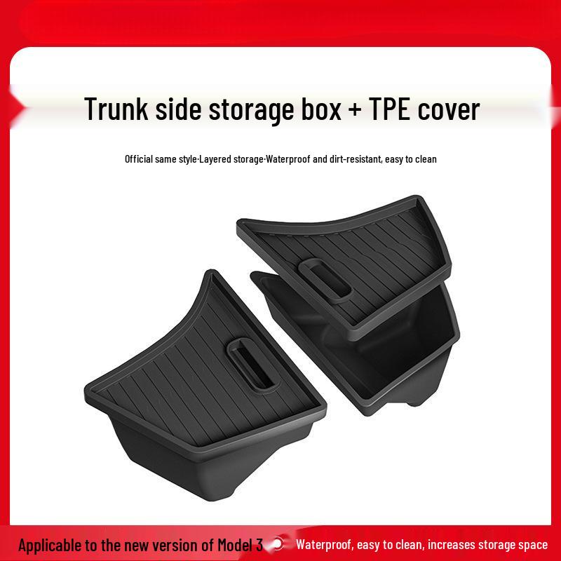 Tesla Model Y/3 Trunk Side Storage Box Cover - Interior Decoration Accessory