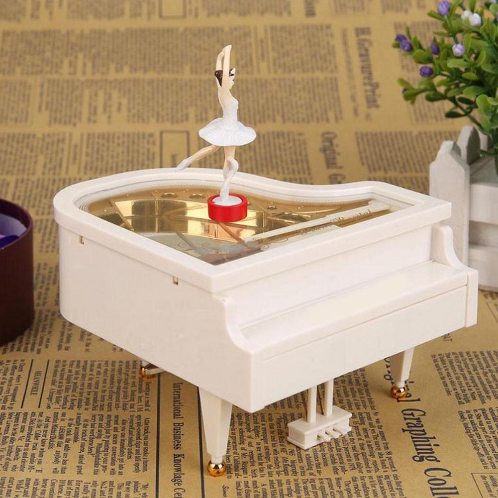 Piano Shape Ballet Dancing Girl Music Box Home Ornament Jewelry Box Kids Toys Gift