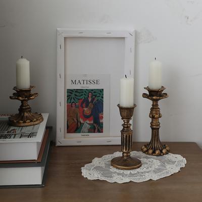 Retro Harz Kerzenhalter Nostalgischer Antiker Französischer Kerzenleuchter Rostschutz Kerzenständer Tischdeko Vintage Zuhause Hochzeitsornament