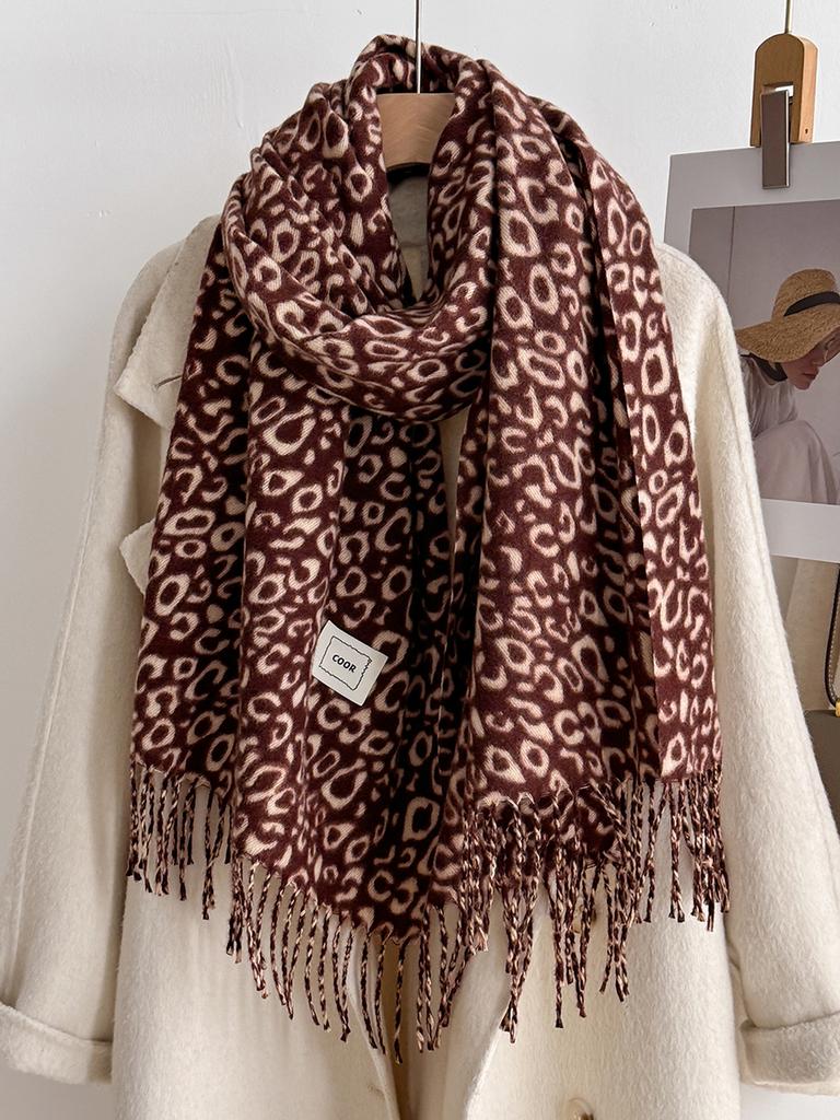  Luxury Women's Fashion Brand Leopard Print  Scarf - New Warm Autumn Winter Pashmina Shawl Bufanda Femme