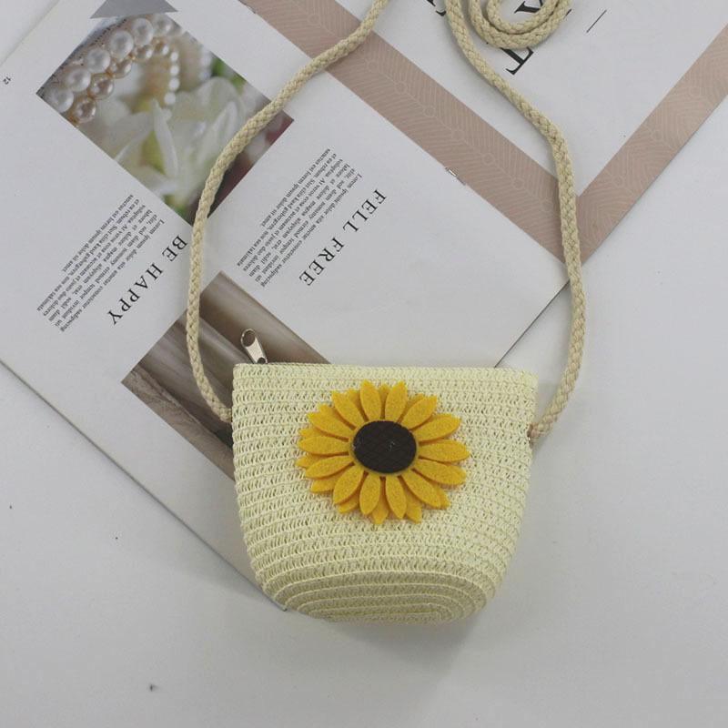 2024 Women's Mini Cartoon & Straw Flower Messenger Bags - Cute Beach Accessory