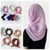 Soft Wrap Solid-color Bandana Hair Band Pleated Silk Scarf Fashion Chiffon Hair Scarf  Girls