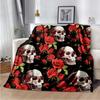 Skull Horror Throw Blanket Fleece Warm Cozy Soft Blanket for Couch Bed Colorfast Anti-Static Machine Wash  Blankets for Beds