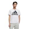 Adidas T Shirts Men's White Crew Neck Moderate Straight Fit CD4863