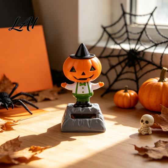 Kleines Geschenk für Autobesitzer Solare Halloween Armaturenbrettpuppe Tanzende Kürbisdekoration Gruseliger Geist Energiesparende Innenraumdekoration Figur