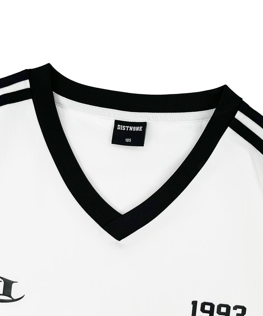 DISTN9NE Sporty Color Block V-Neck Short Sleeve T-Shirt Lq2Tu268_White
