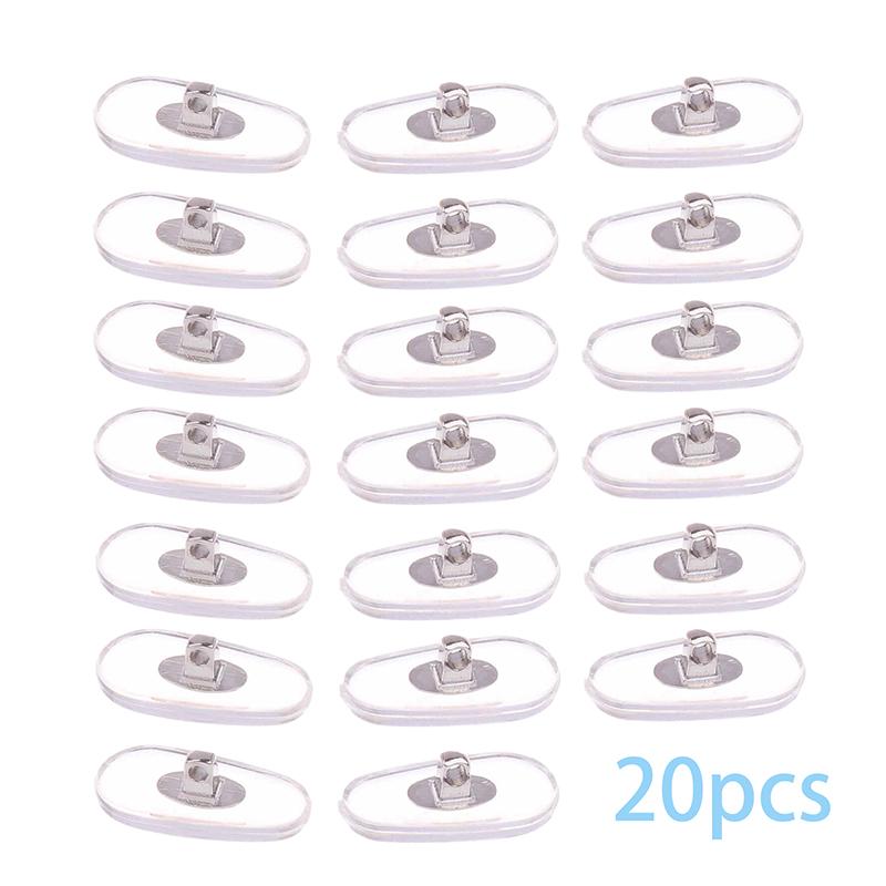 10Pairs Gold Silver Transparent Silicone Screw On Nose Pads Metal Core Brace For Glasses Support Eyewear Accessories